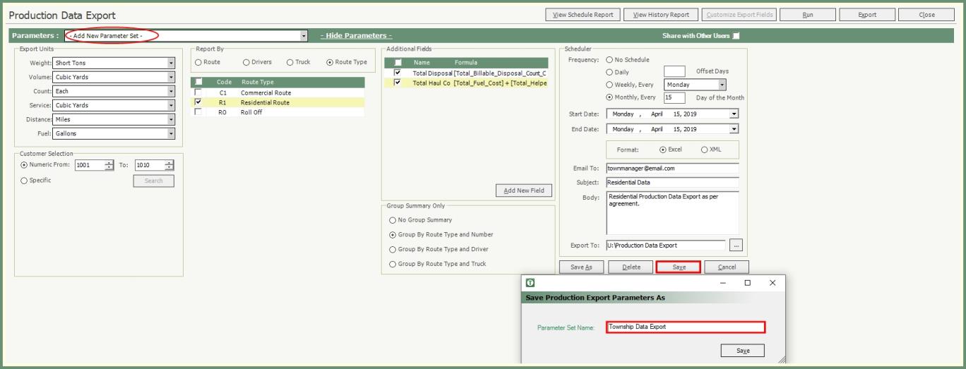 Production Data Export
